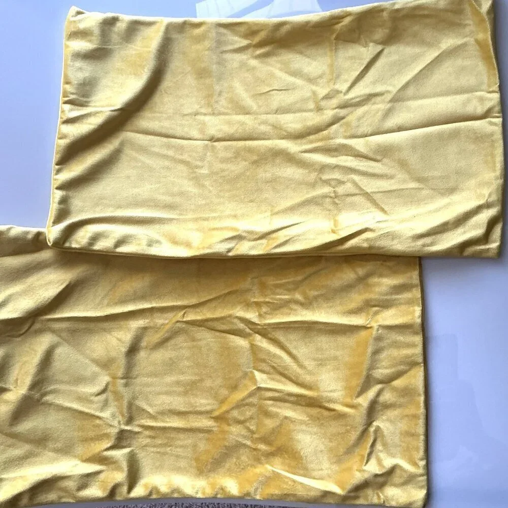 YELLOW SOFT VELVET THROW PILLOW COVERS